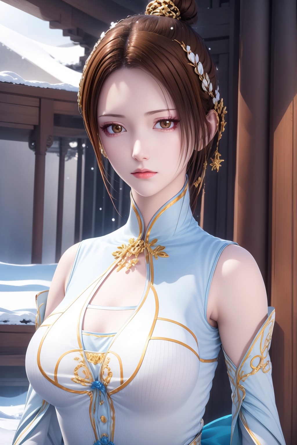 Snow,  1girl,  solo on Tensor.Art