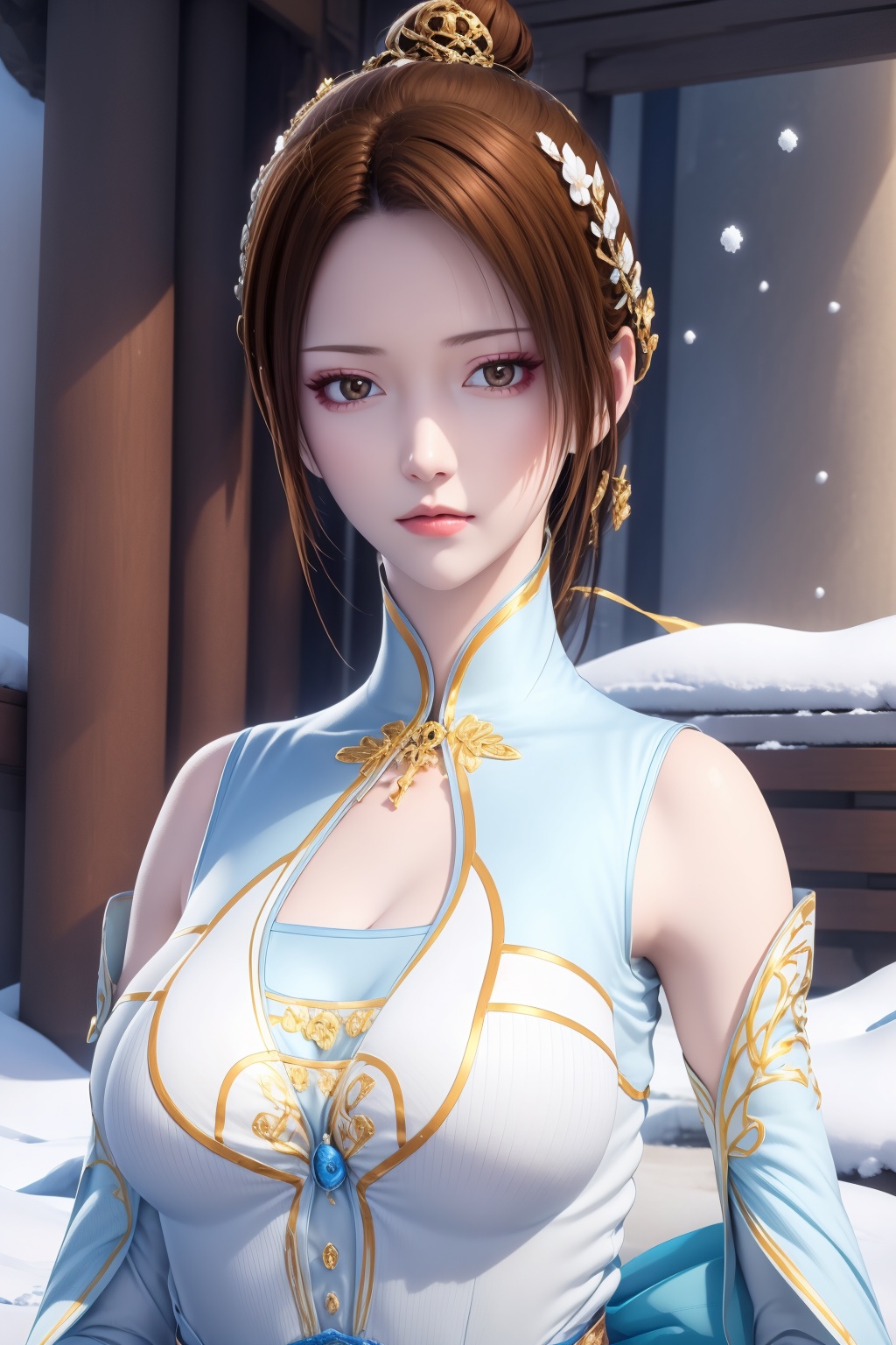 Snow,  1girl,  solo on Tensor.Art
