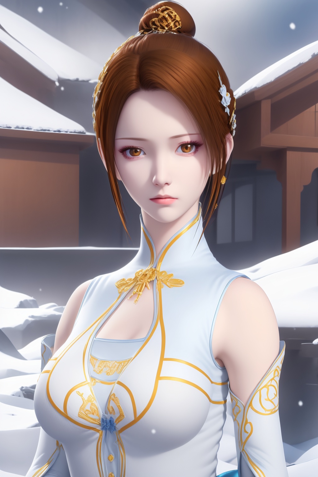 Snow,  1girl,  solo on Tensor.Art