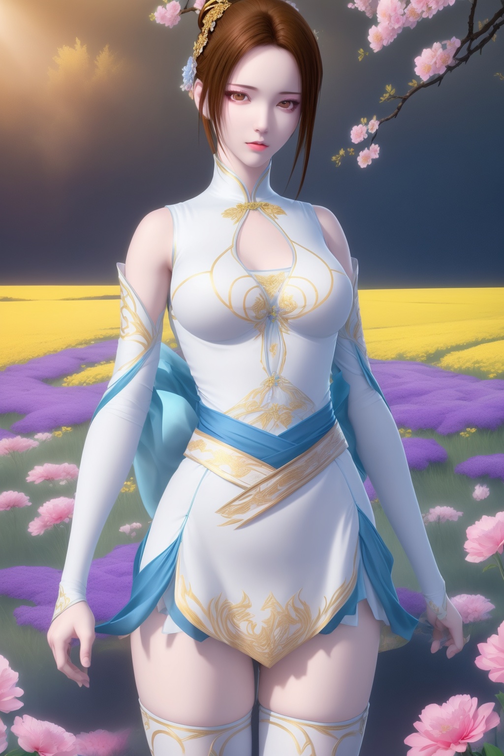 flower field,  1girl,  solo on Tensor.Art