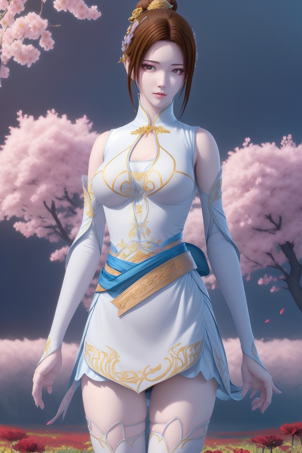 flower field,  1girl,  solo on Tensor.Art