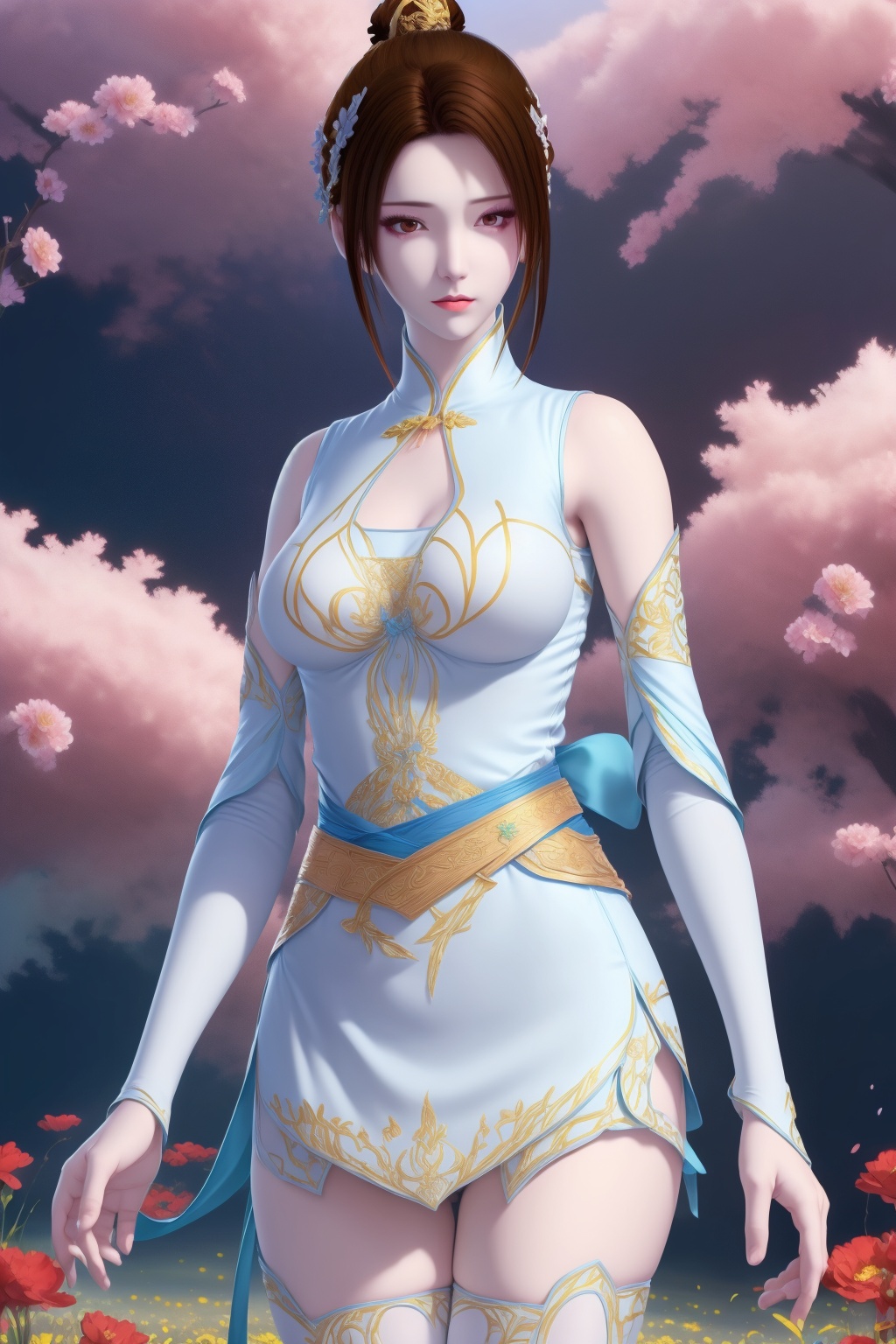 flower field,  1girl,  solo on Tensor.Art