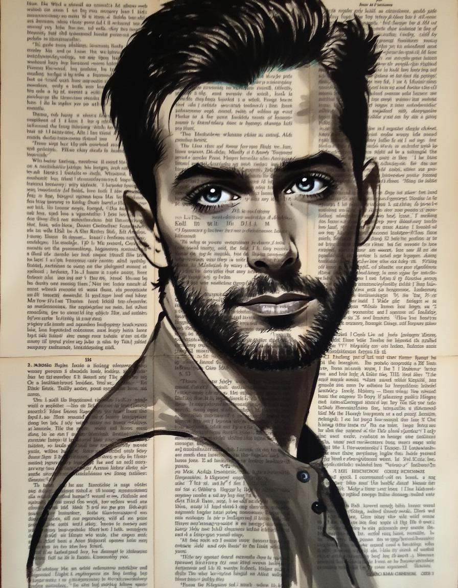 a painting on pages of a book,  a man on Tensor.Art