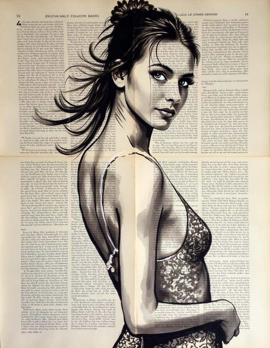 painting on pages of a book,  a woman on Tensor.Art