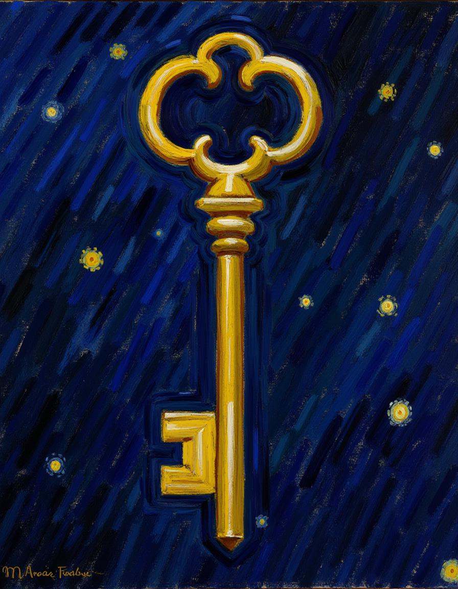 starry_night1,  A brass key on Tensor.Art