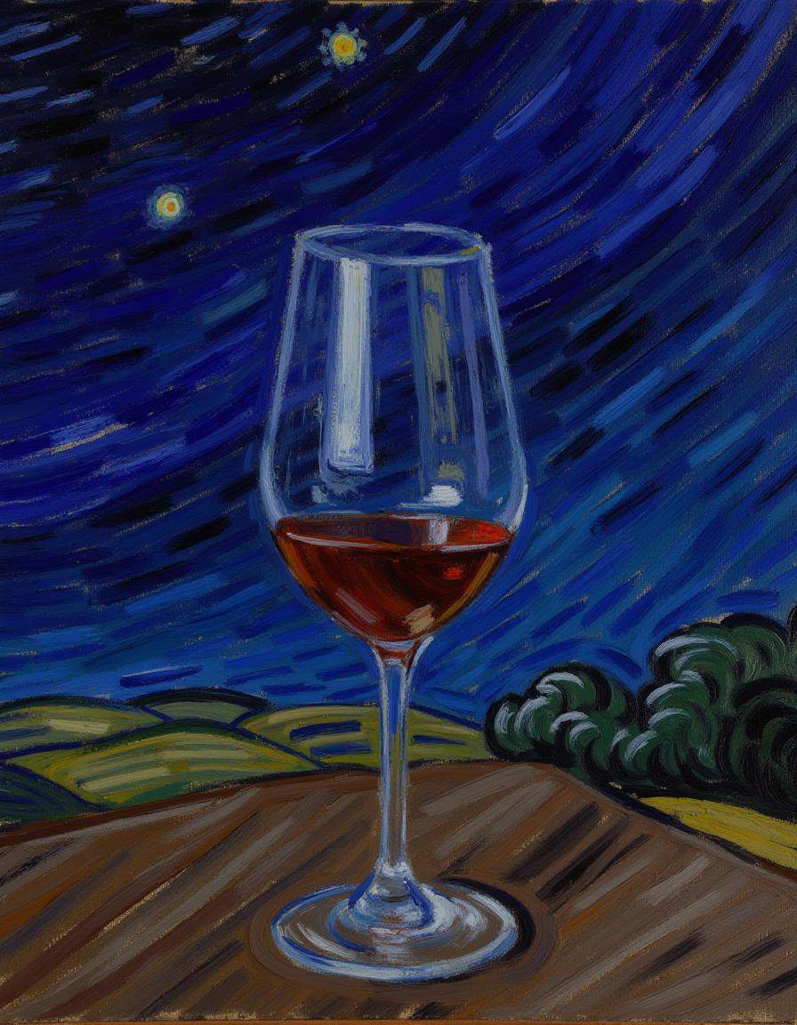 starry_night1,  A clear glass of wine on Tensor.Art