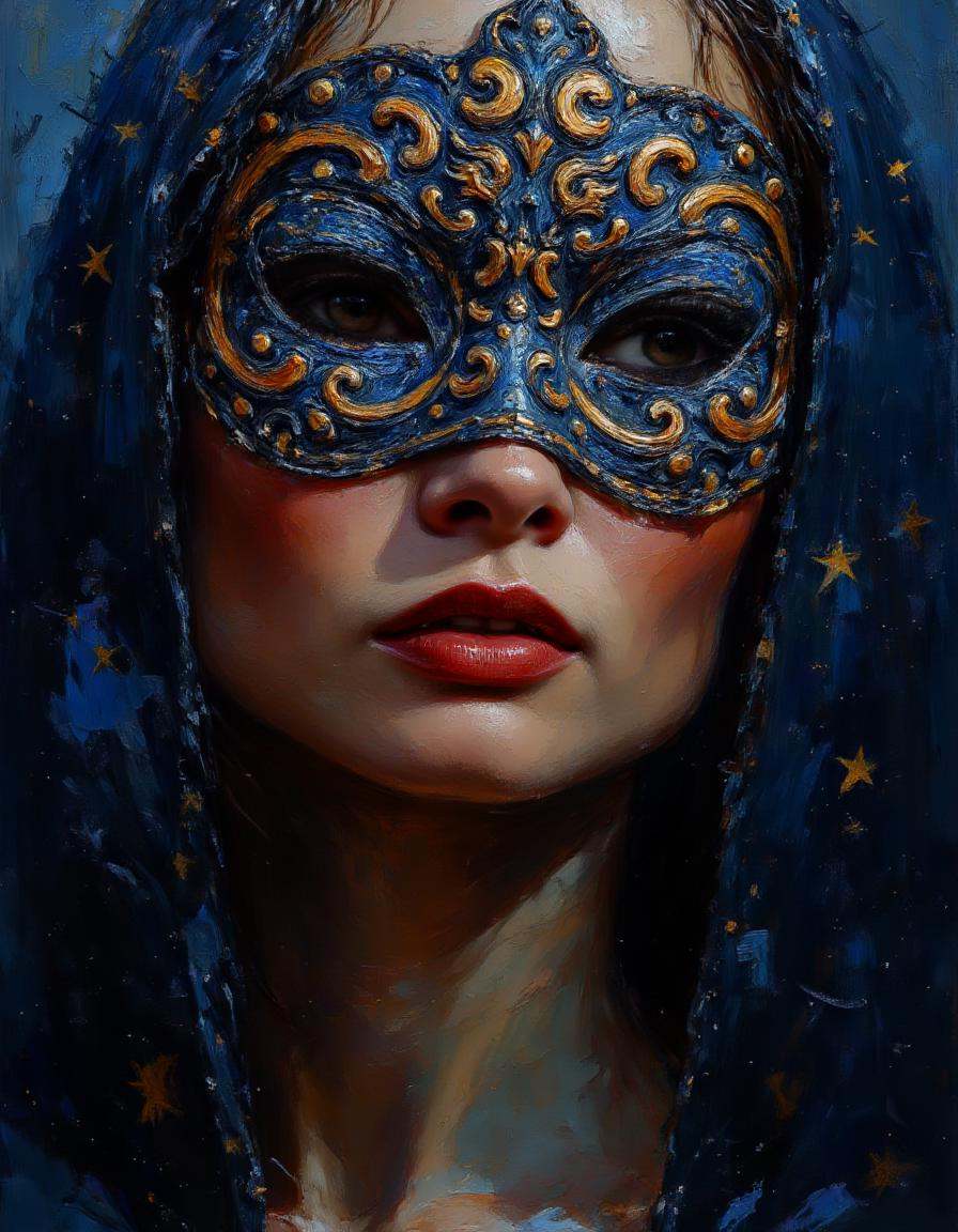 dibrshstrk,  ,  elegant woman wearing an intricately designed ornate mask on Tensor.Art