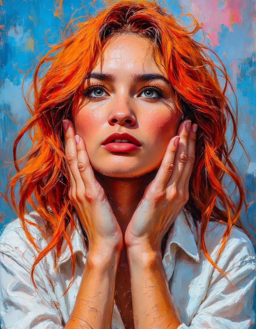 dibrshstrk,  ,  A close-up photograph of a young woman with voluminous on Tensor.Art