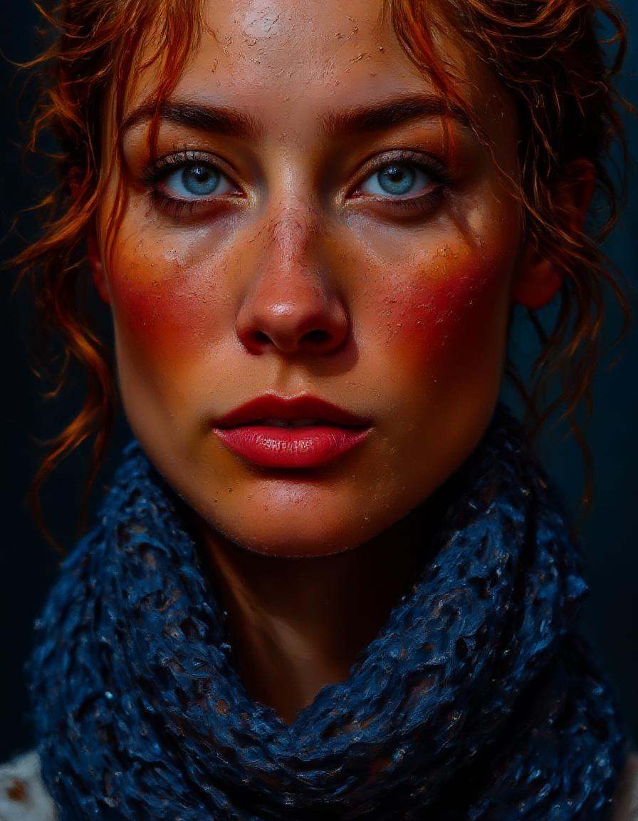 dibrshstrk,  ,  portrait of a young woman with curly auburn hair on Tensor.Art
