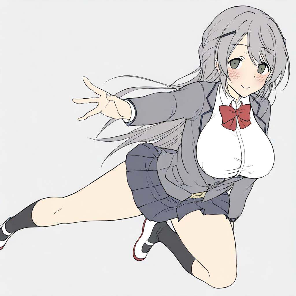 Akoya_Yuno,  gray hair,  long hair on Tensor.Art