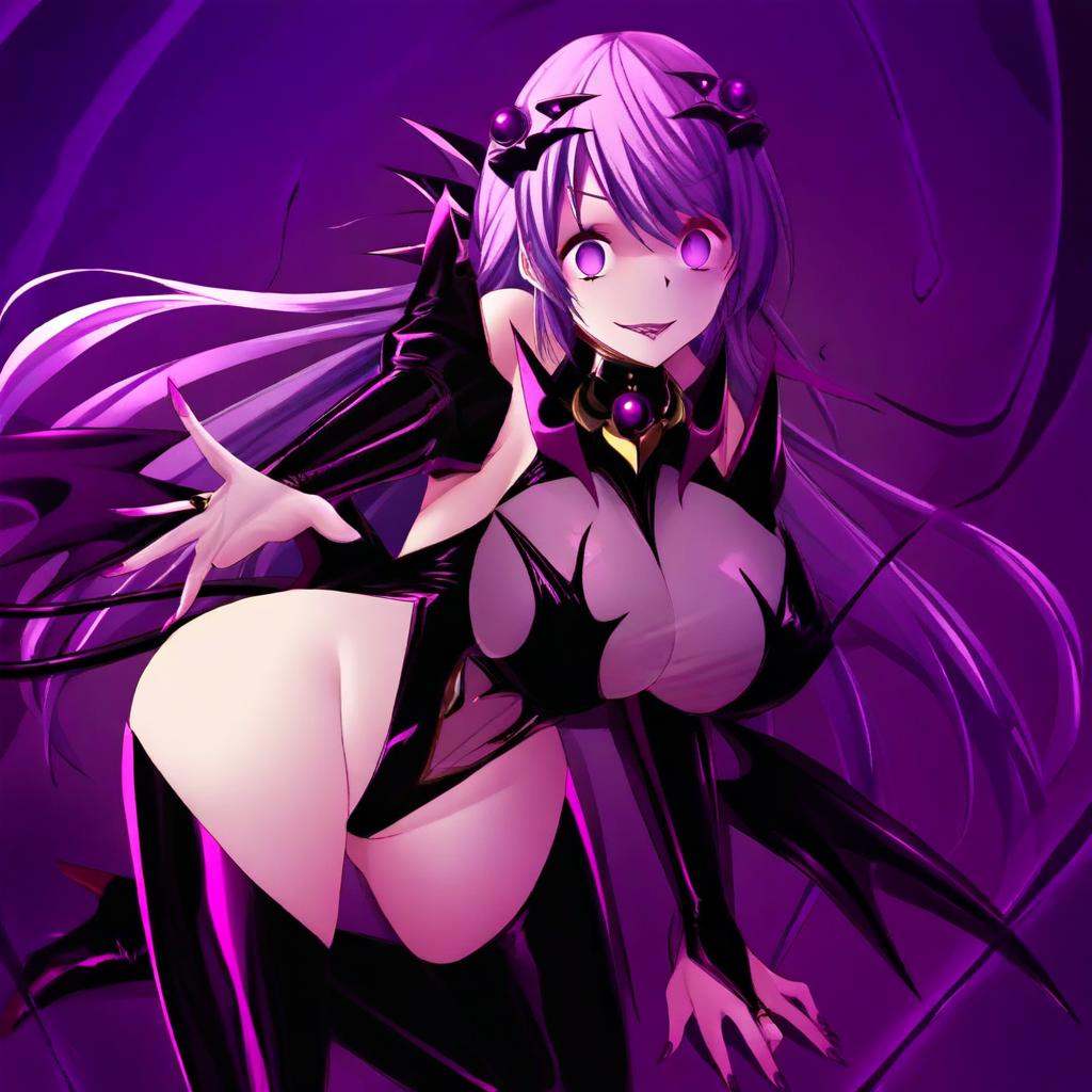 evil_Perle,  long hair,  hair ornament(black) on Tensor.Art