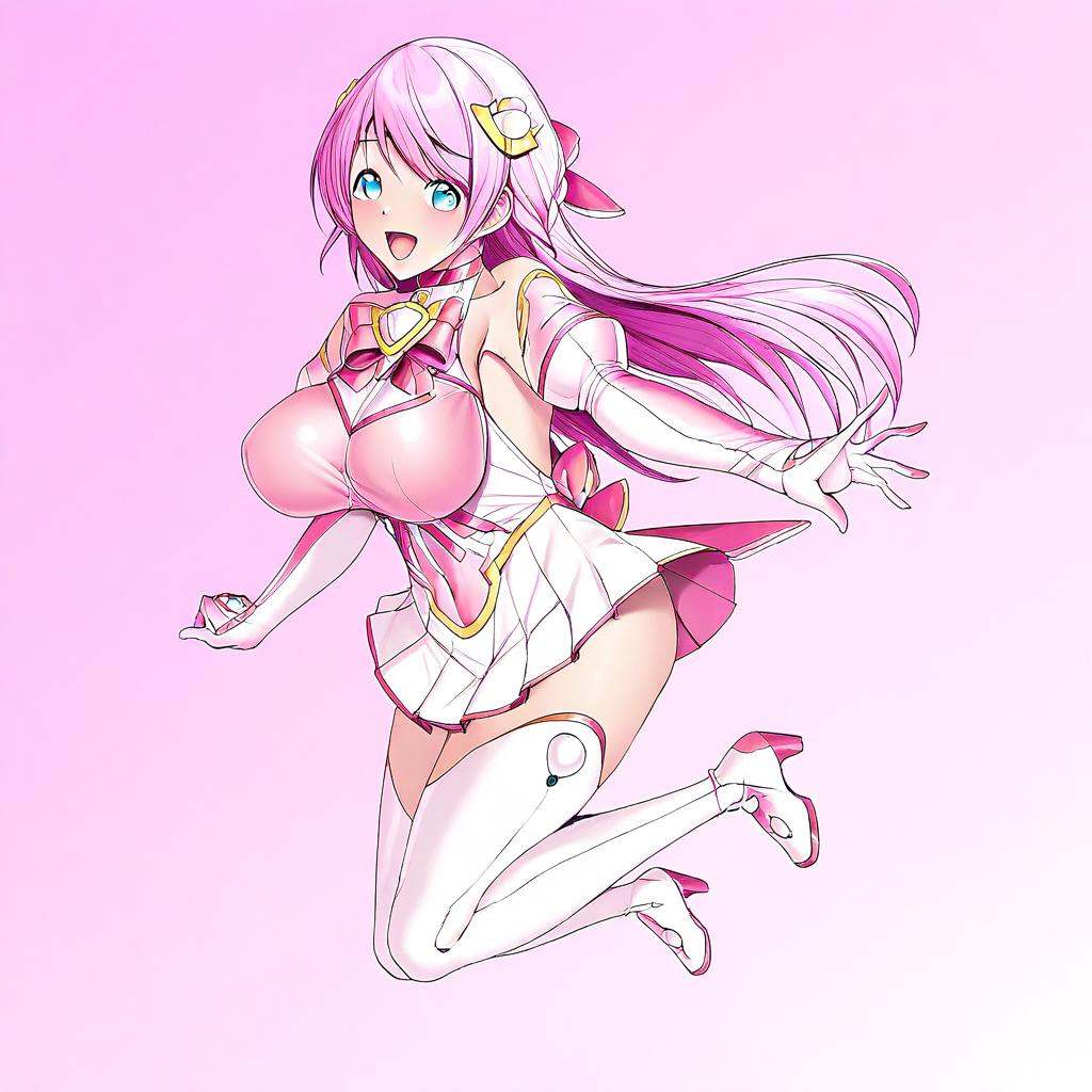 Esphere_Perle,  pink hair,  long hair on Tensor.Art