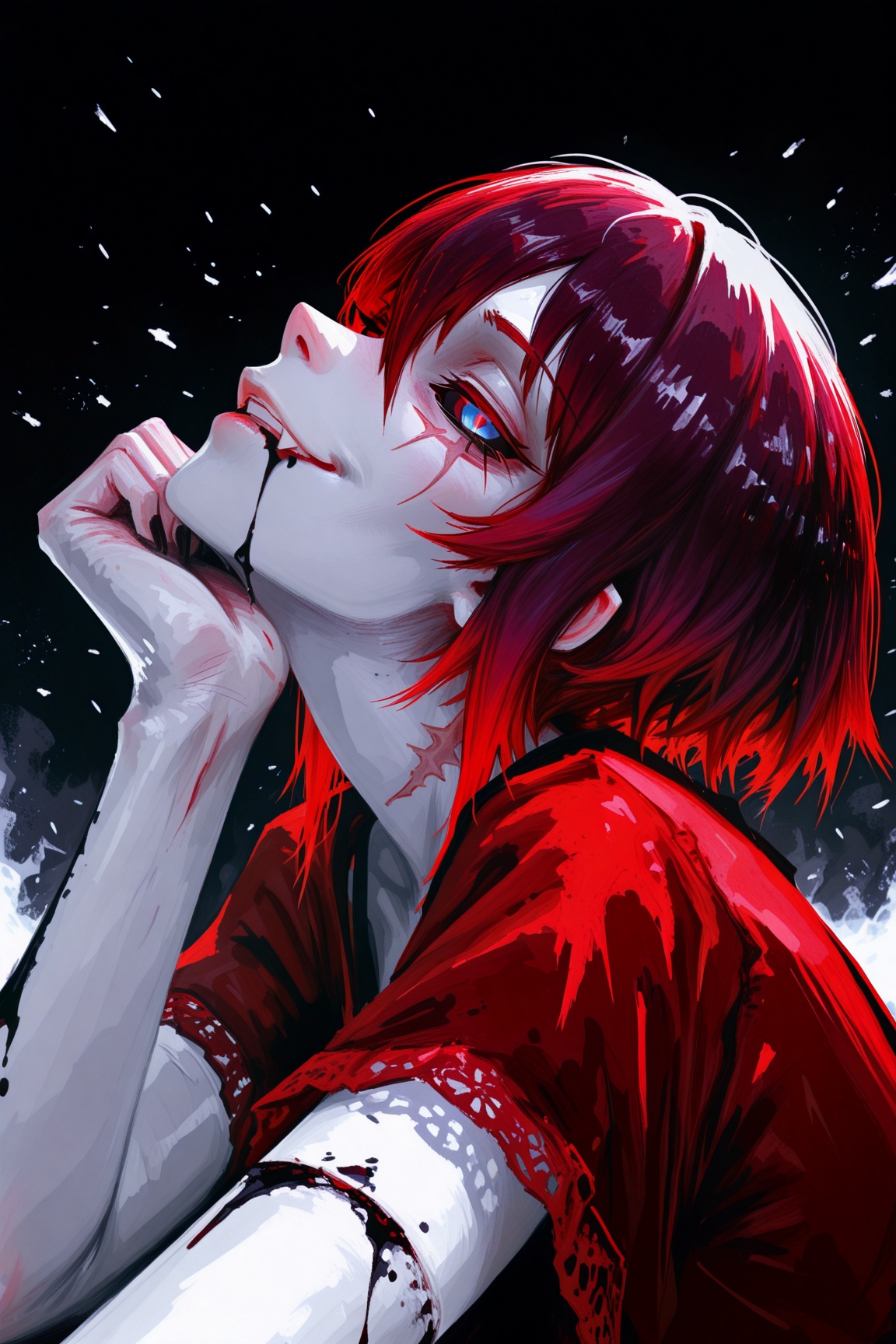1girl,  high cheekbones,  head tilt on Tensor.Art