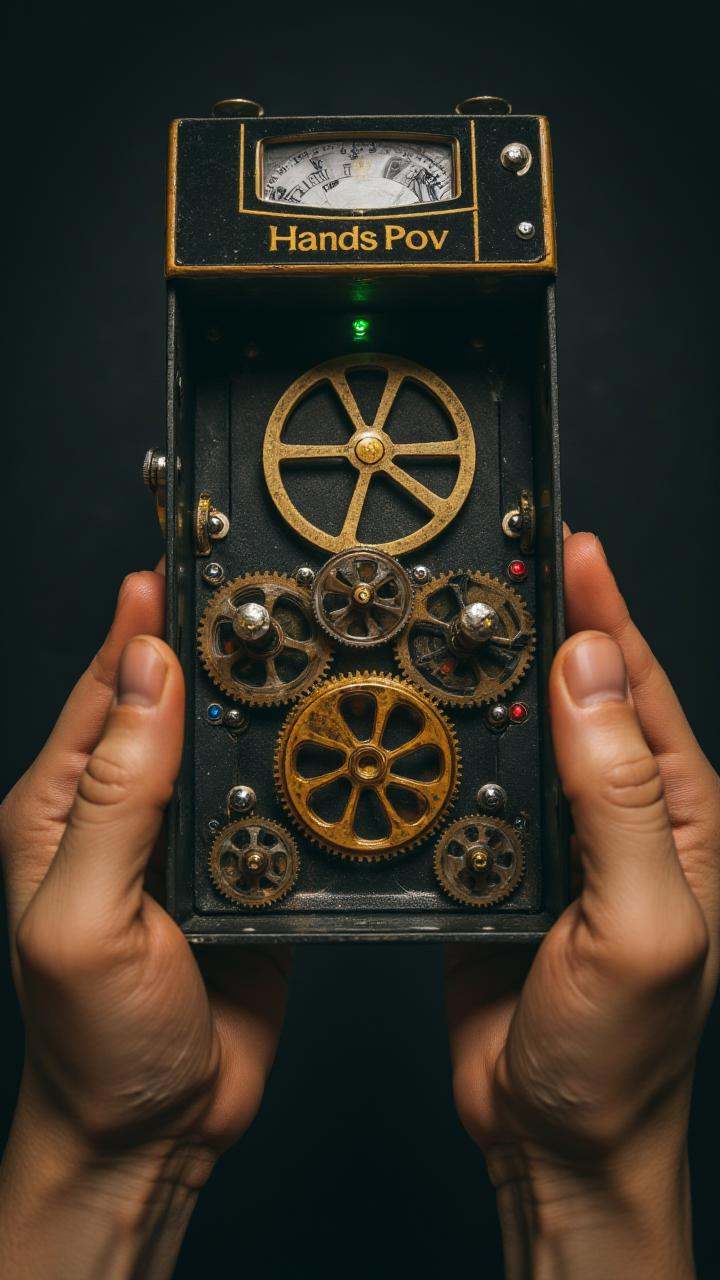 2 hands,  opening a mechanical box,  gears and lights on Tensor.Art