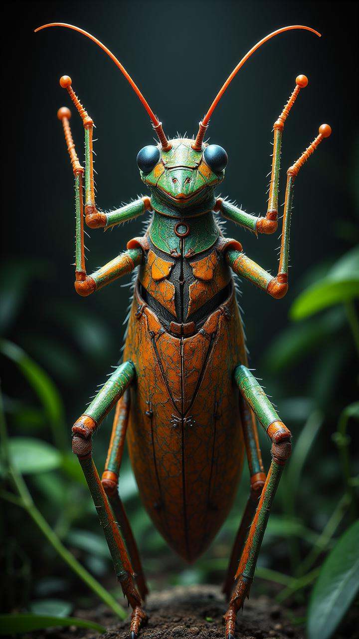 Giant Long-Legged Katydid,  Unconventional materials,  Mystical on Tensor.Art