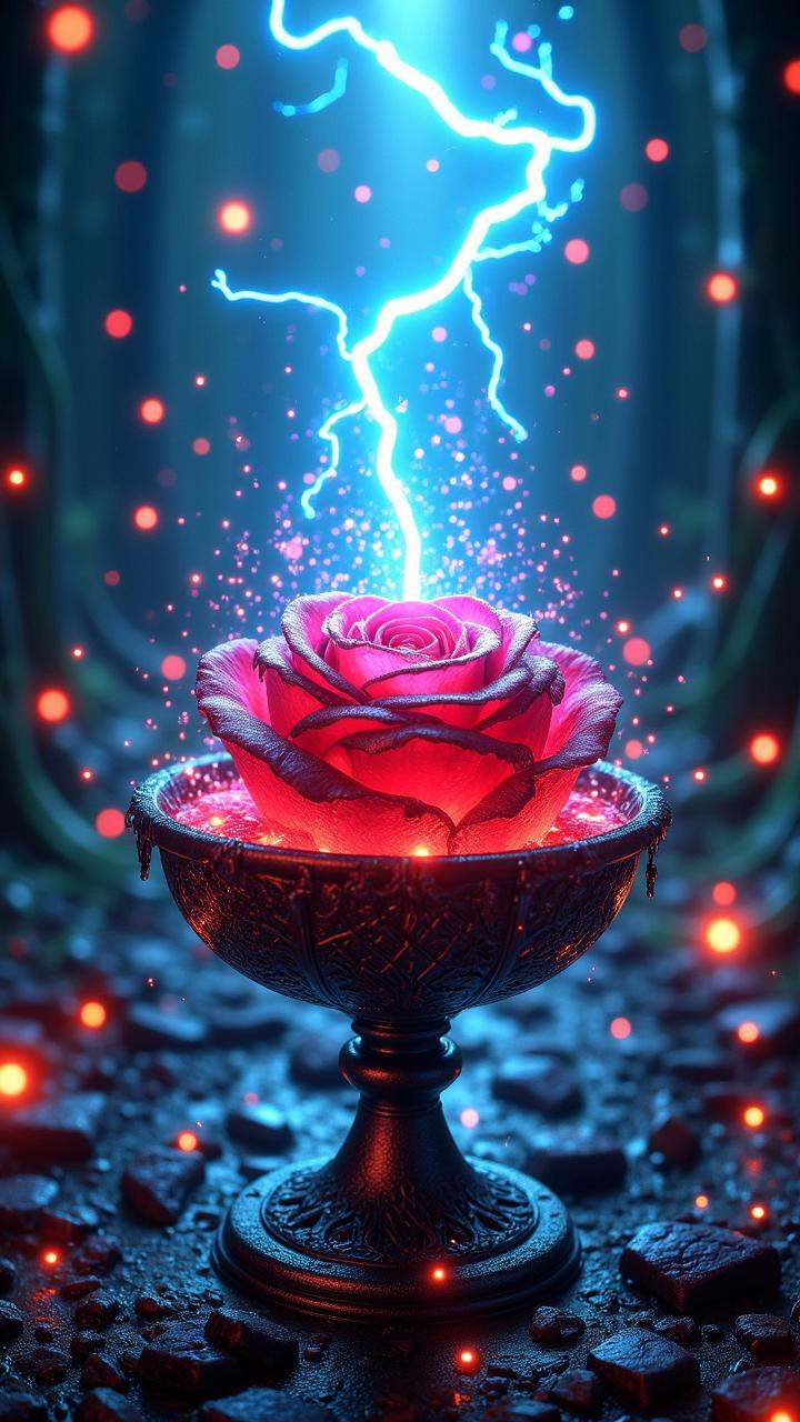 solarpunk aesthetic a maelstrom of shattered glass and smoldering embers,  as a chalice of swirling,  iridescent fog erupt...