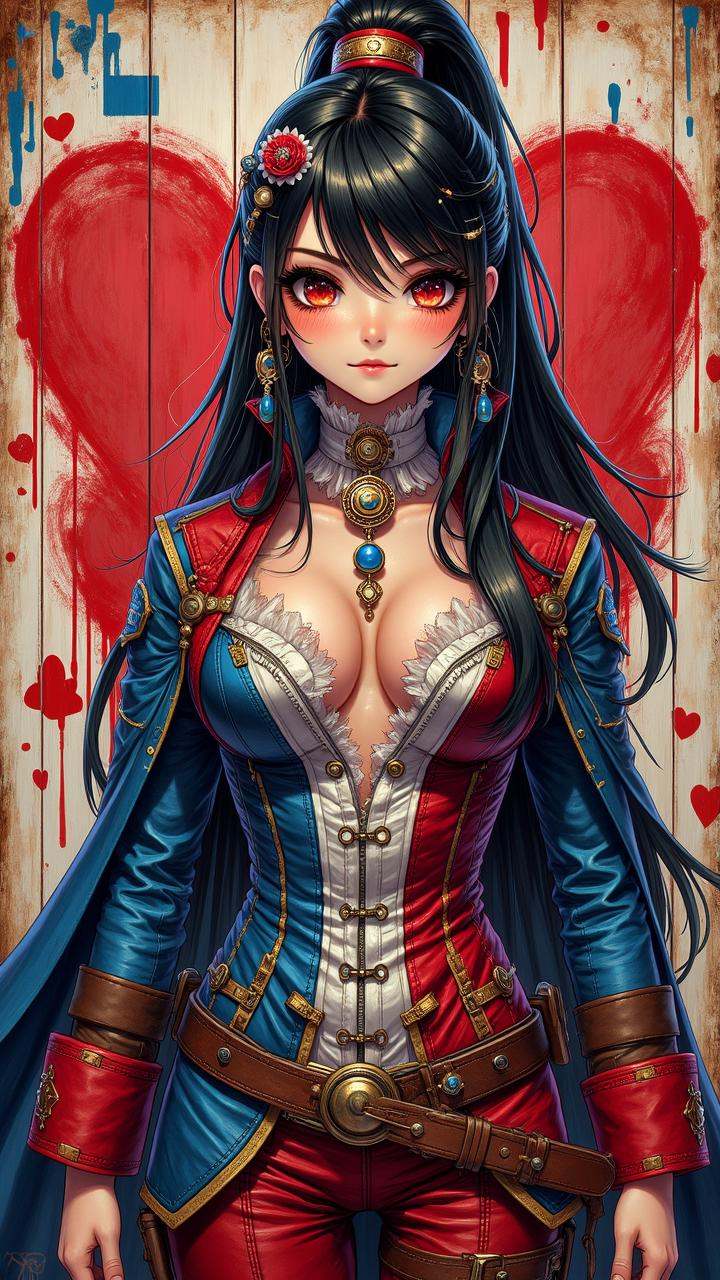 anime body painting of,  "The American Civil War",  Grouchy on Tensor.Art
