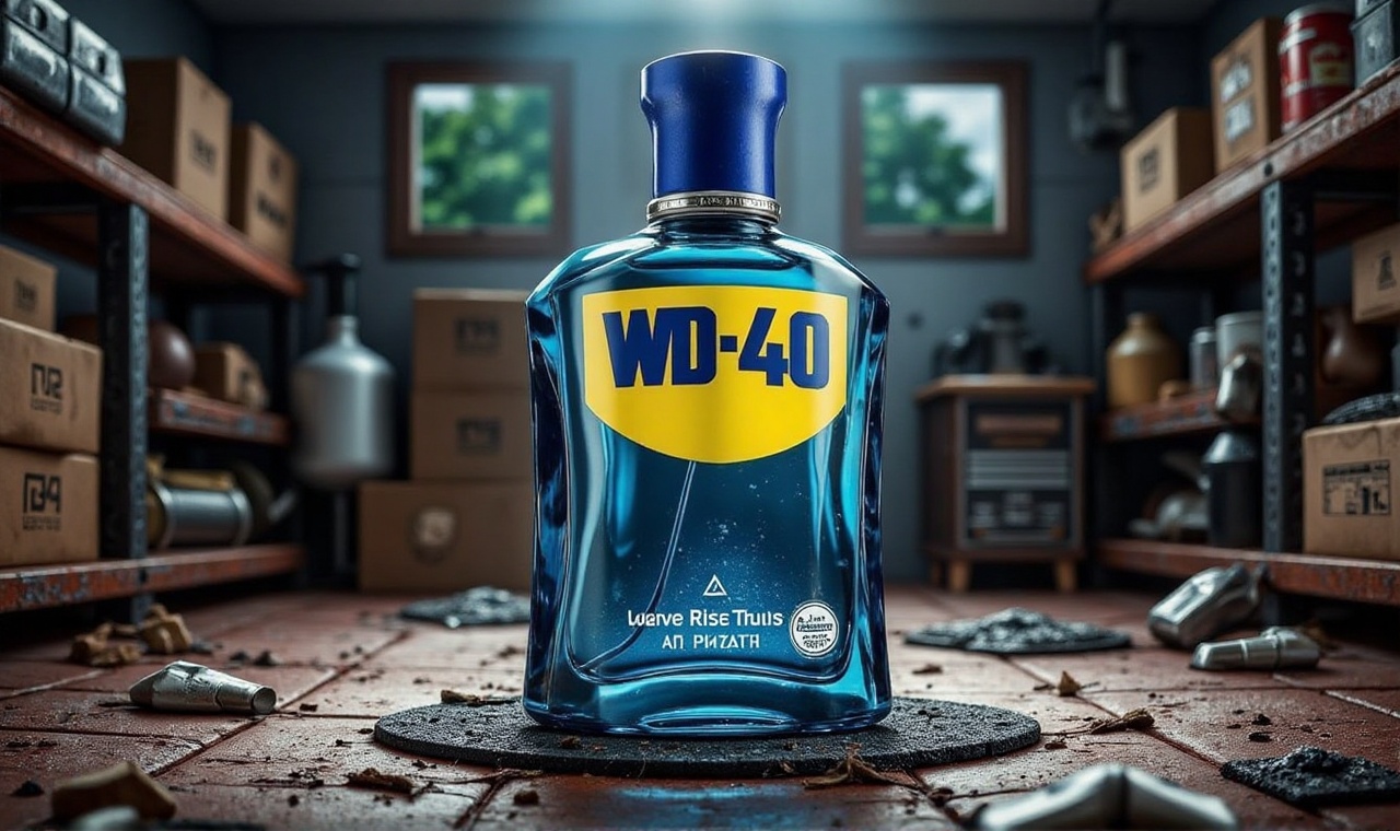 beautiful Eua de Toilette from the WD-40 Company with the special Logo and in a beautiful blue-glass Flakon. Standing in a...