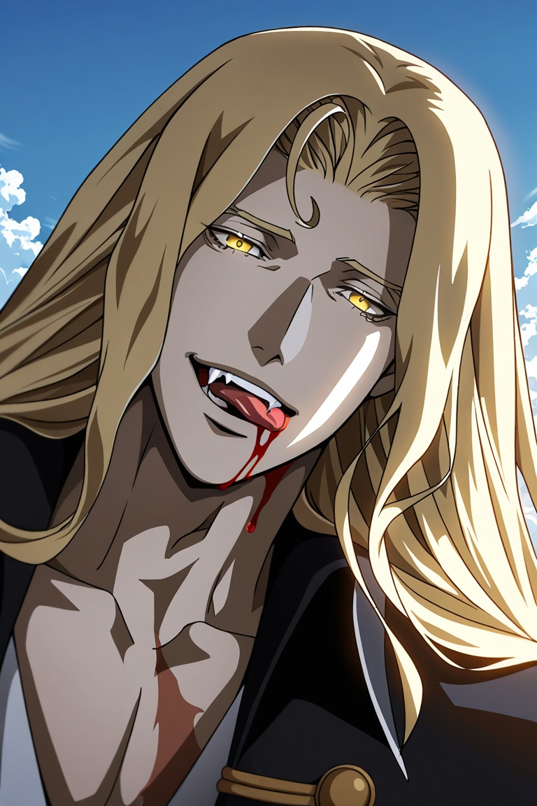 1boy,  Alucard,  blonde hair on Tensor.Art