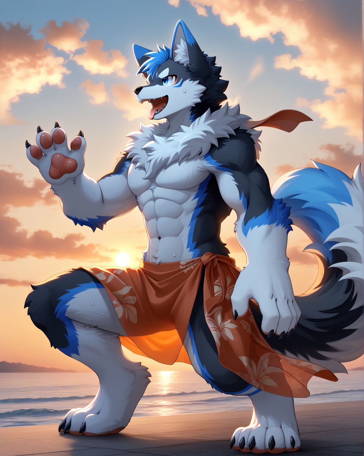 Surreal 3D render,  Fluffy Werewolf,  1boy on Tensor.Art