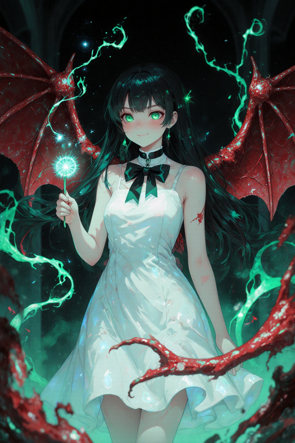 dynamic pose,  dynamic angle,  glowing wings on Tensor.Art
