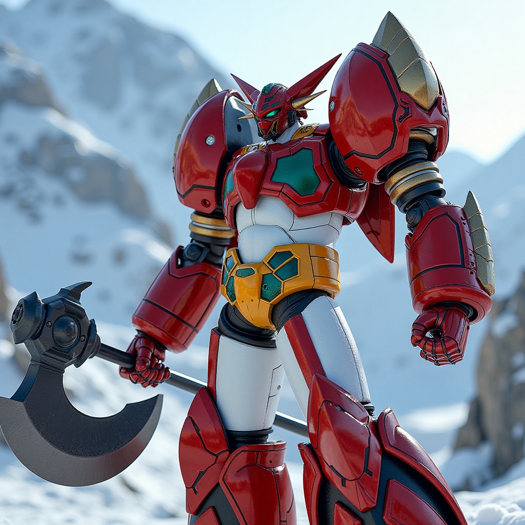 portrait of getter robo,  shin getter,  holding weapon on Tensor.Art