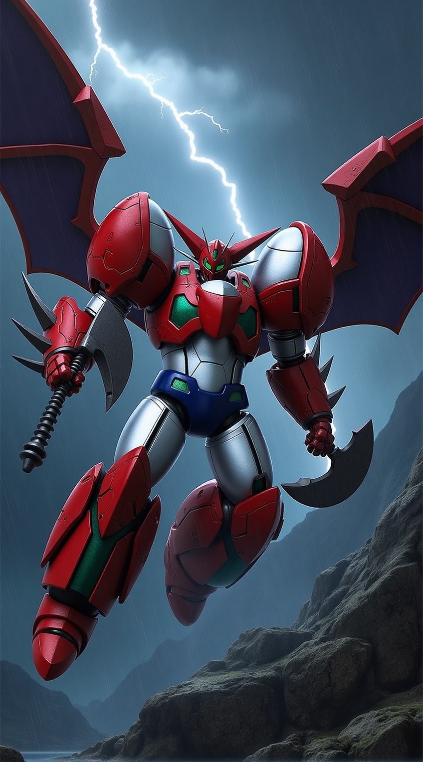 getter robo,  shin getter,  flying on Tensor.Art