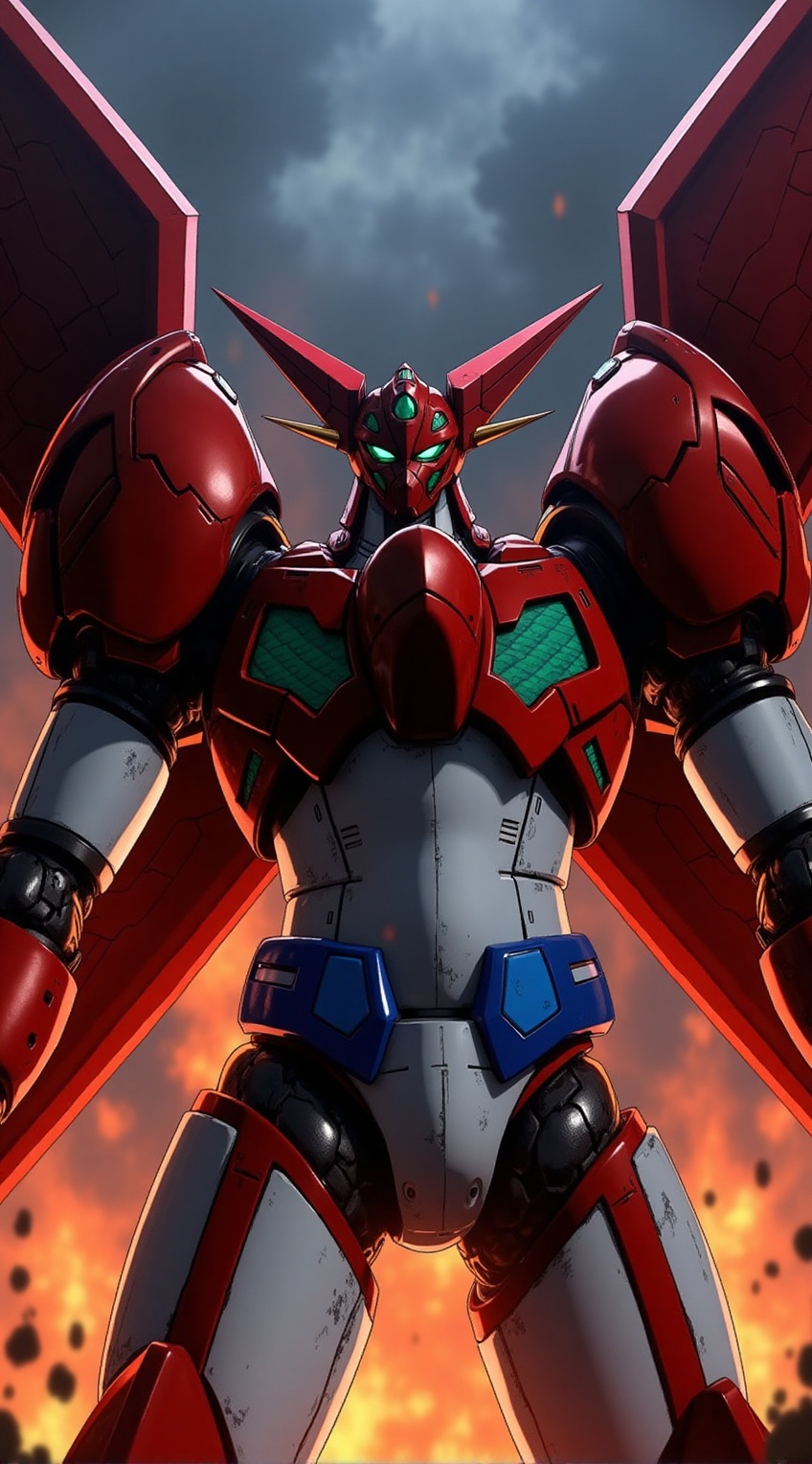 Anime of getter robo,  shin getter,  close up of upper body on Tensor.Art