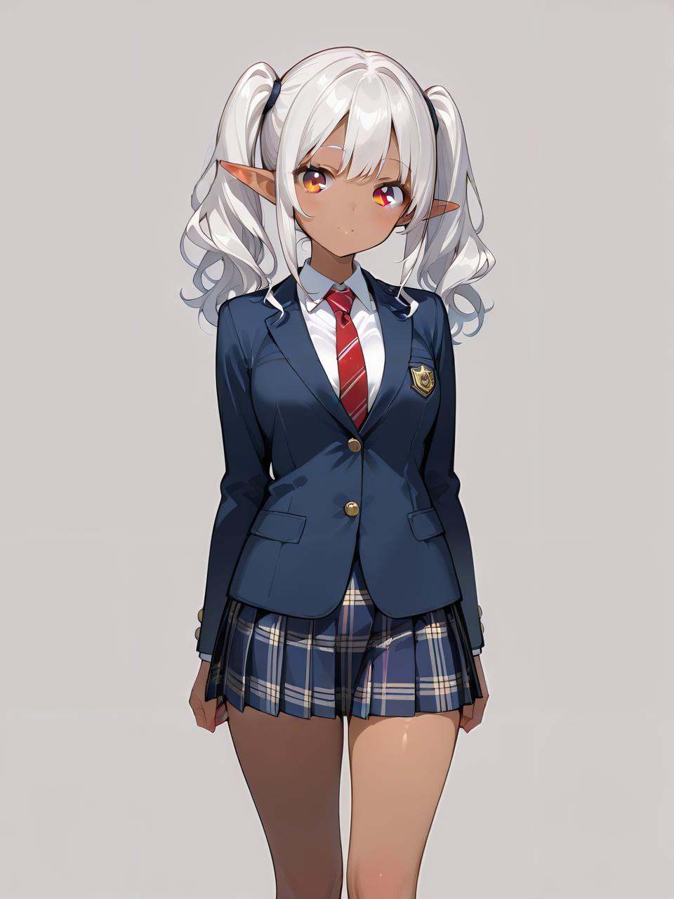 blazer,  shirt,  skirt on Tensor.Art