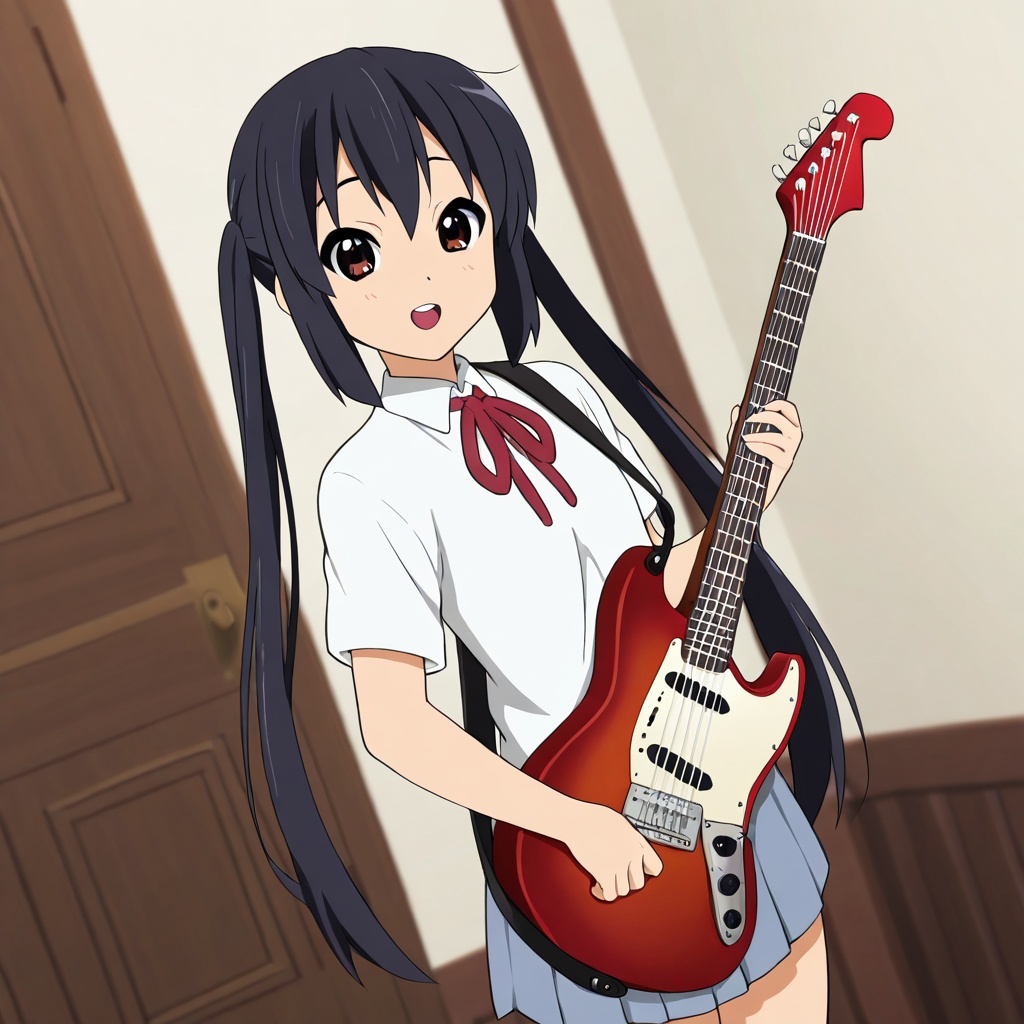 Nakano azusa (K-ON!),  black hair,  brown eyes on Tensor.Art