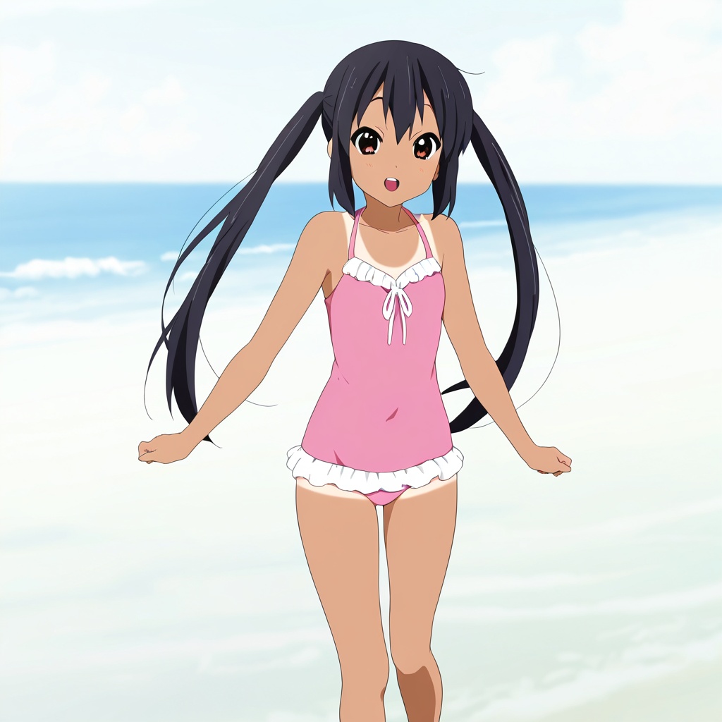 Nakano azusa (K-ON!),  black hair,  brown eyes on Tensor.Art