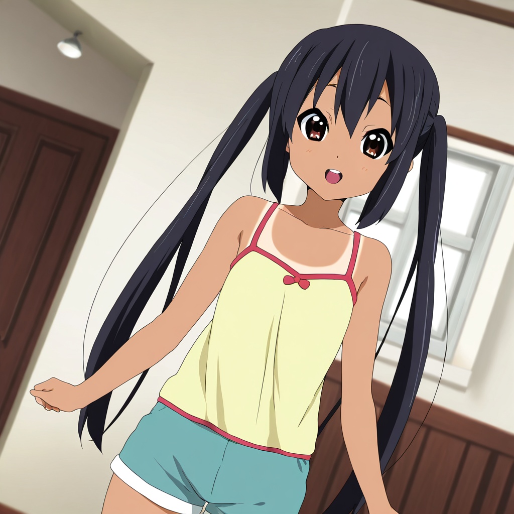 Nakano azusa (K-ON!),  black hair,  brown eyes on Tensor.Art