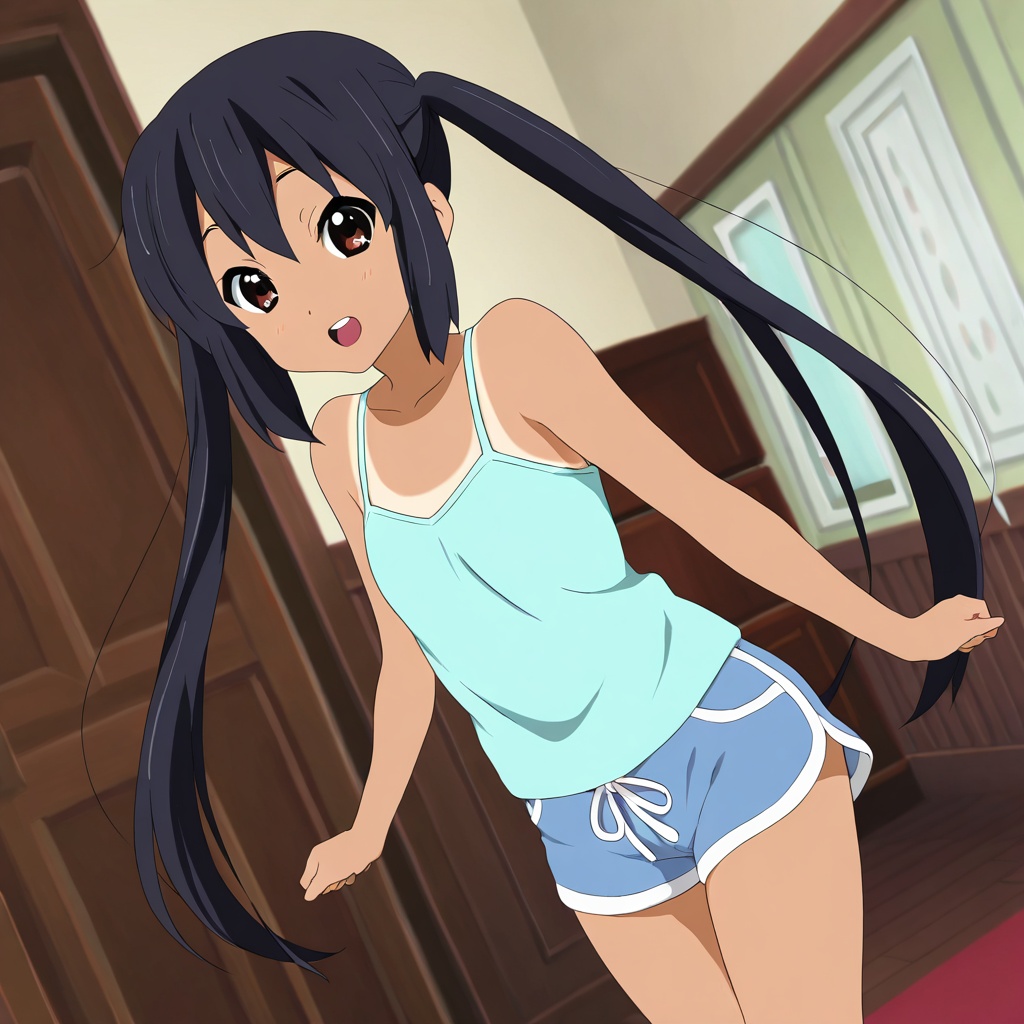 Nakano azusa (K-ON!),  black hair,  brown eyes on Tensor.Art