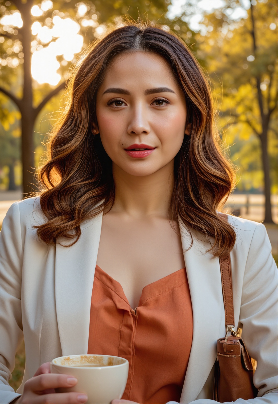 Create a strikingly realistic,  high-resolution portrait of a woman in her late 20s to early 30s,  radiating confidence an...