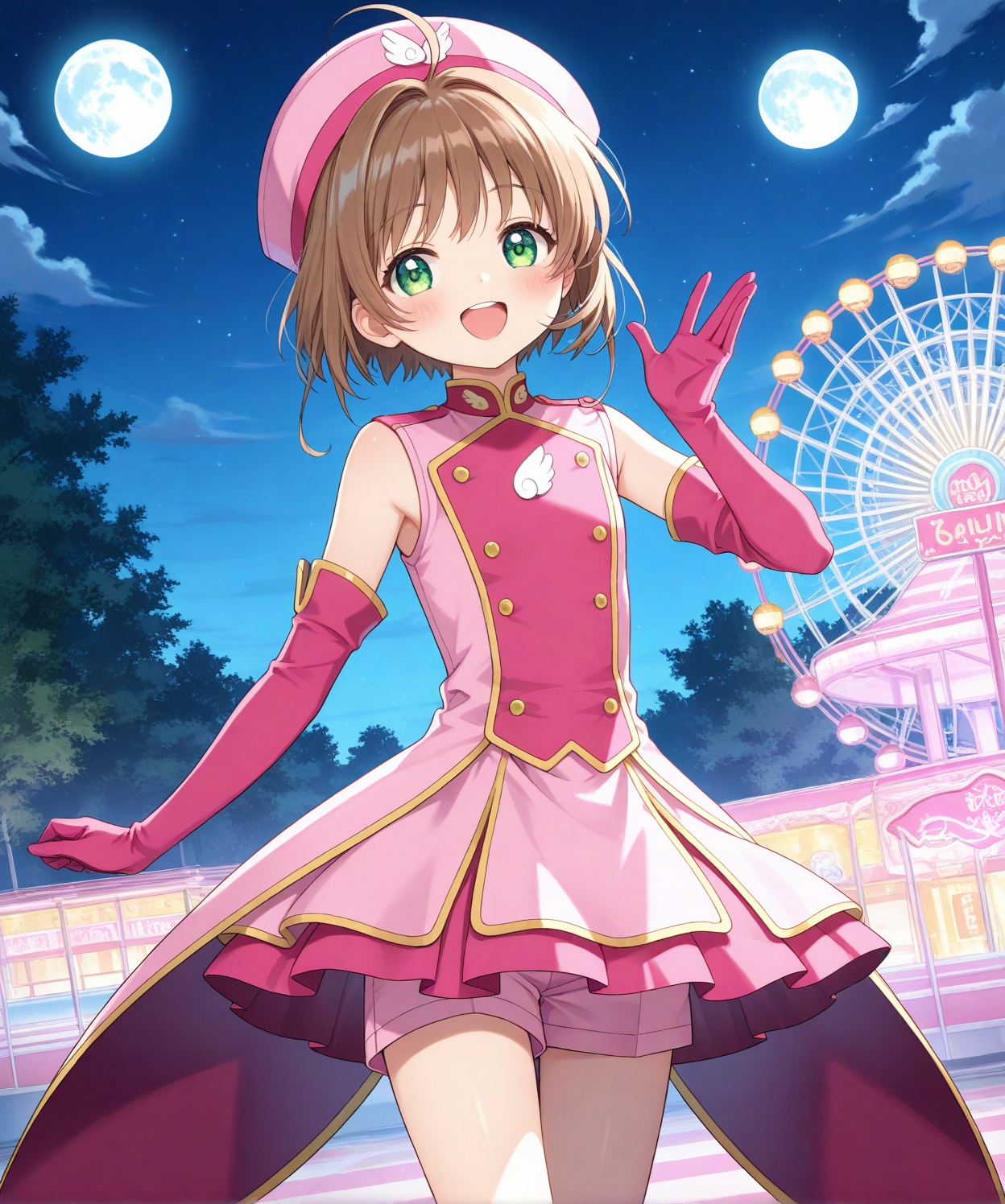 Sakura_kinomoto,  green_eyes,  gloves on Tensor.Art