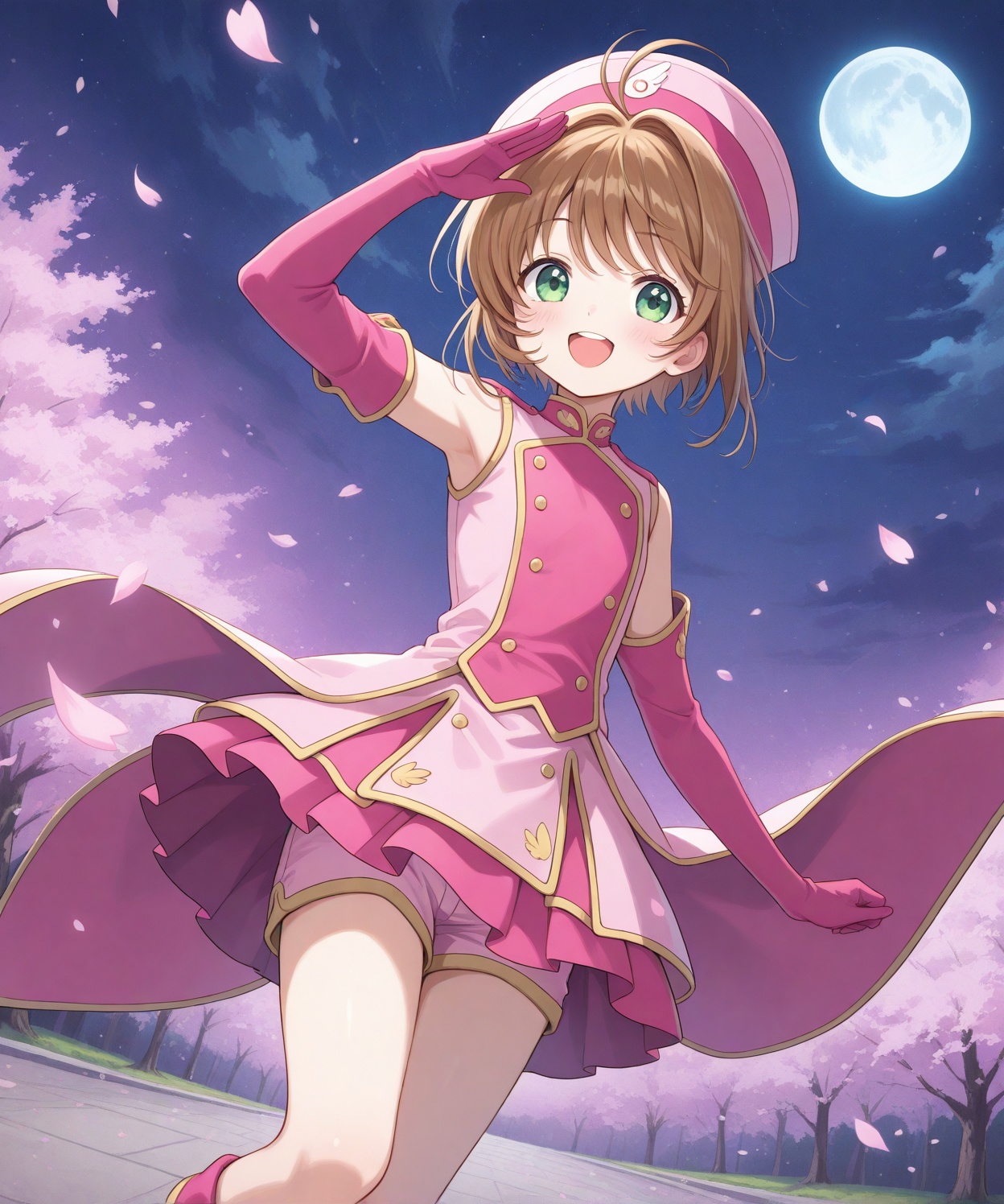 Sakura_kinomoto,  green_eyes,  gloves on Tensor.Art