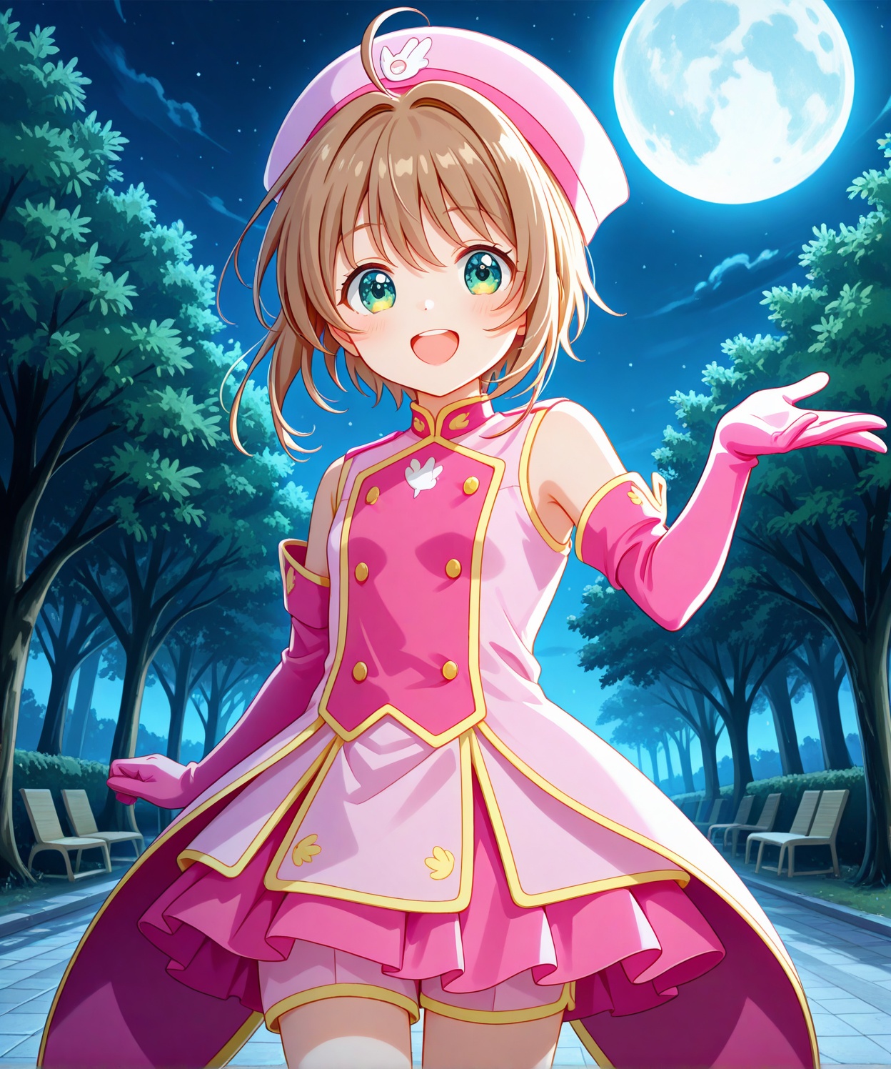 Sakura_kinomoto,  green_eyes,  gloves on Tensor.Art