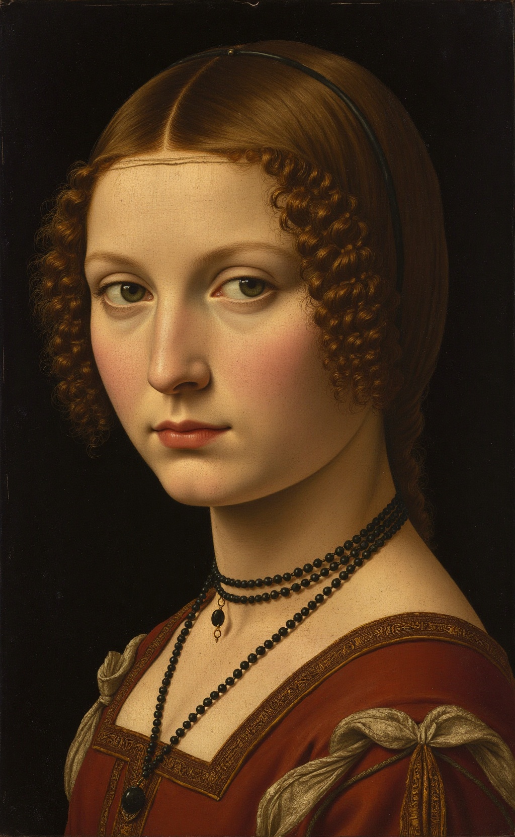 daCodex style oil painting,  layered glazes. 15th century. Portrait of a young woman. on Tensor.Art