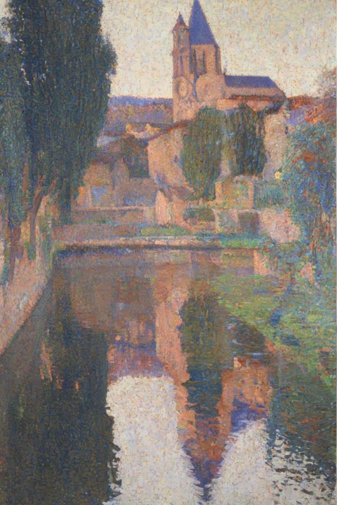 painting in the style of Theo van Rysselberghe,  1girl,  portrait on Tensor.Art