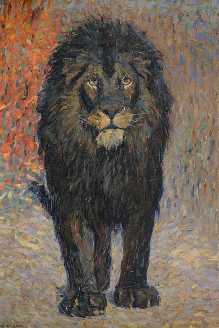 black lion,  impressionism on Tensor.Art