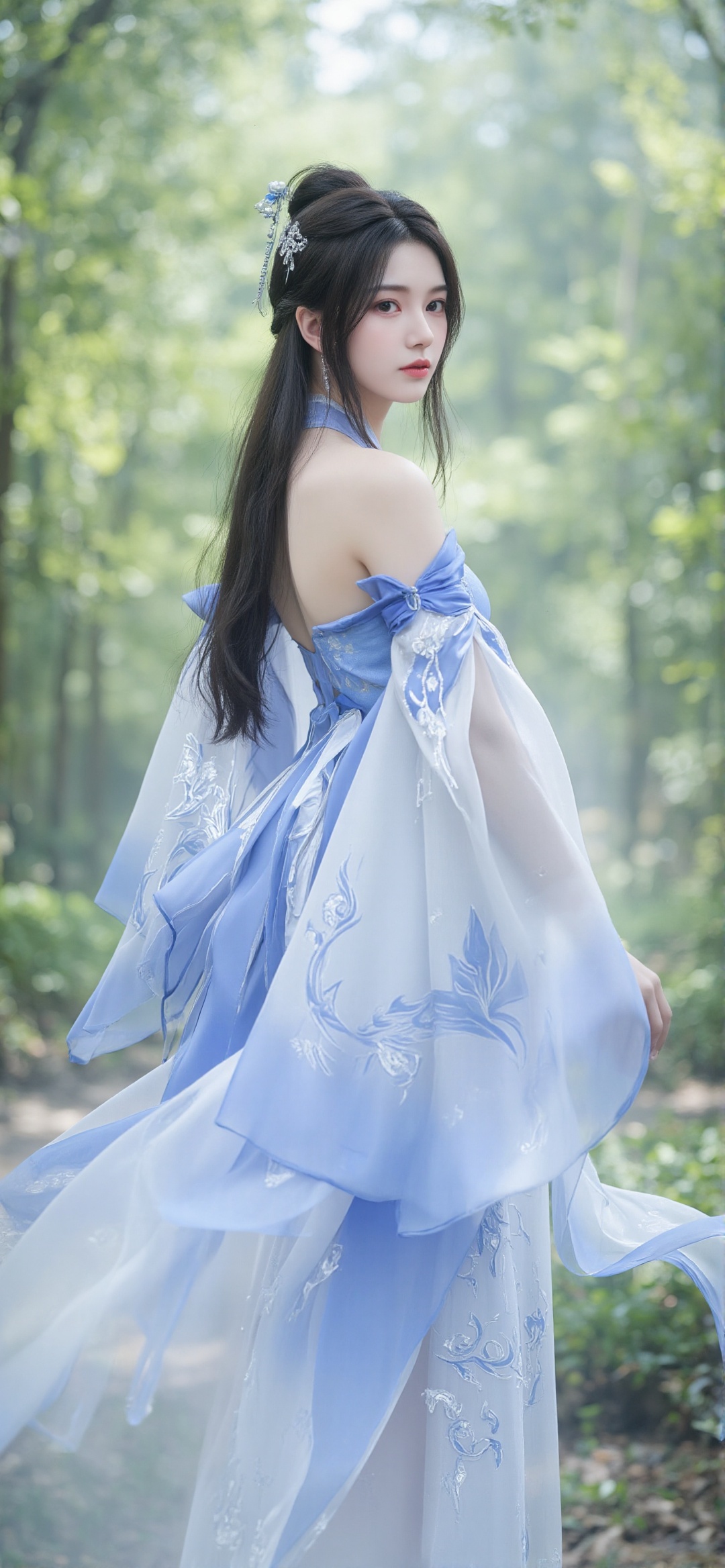 Limuwang\(hubggirl)\,  Photograph of a beautiful woman with long,  dark hair tied up in an elegant bun on Tensor.Art
