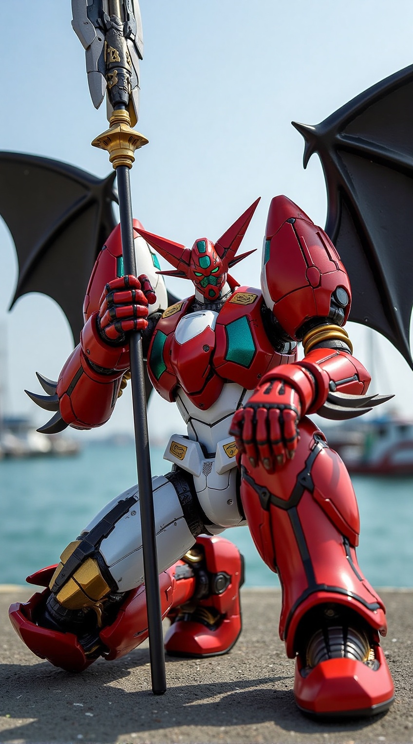 getter robo sitting,  shin getter,  one knee on Tensor.Art