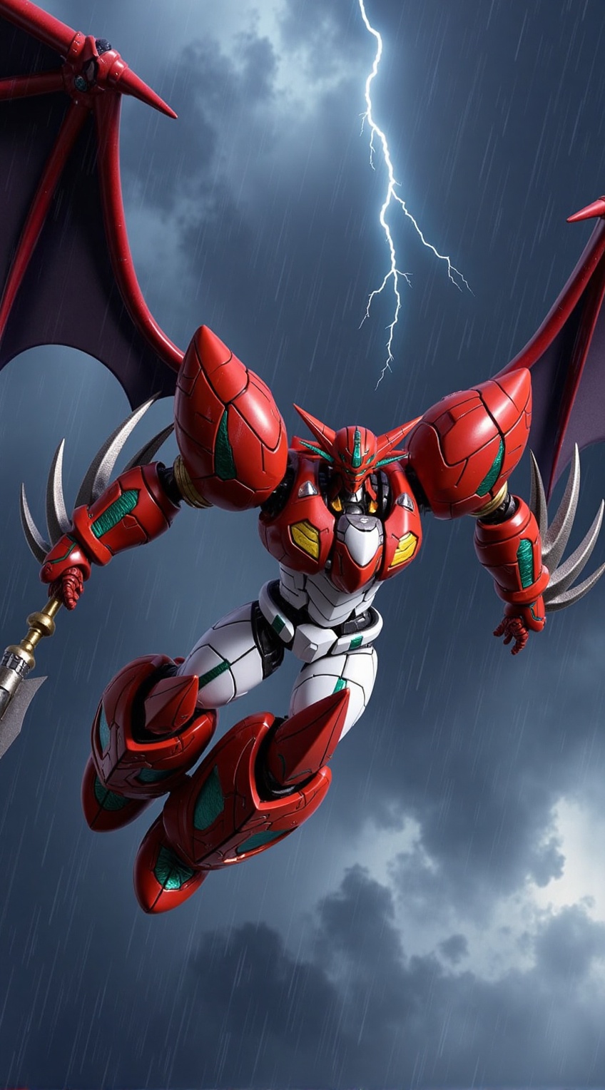 Portrait of getter robo,  shin getter,  flying in the clouds on Tensor.Art