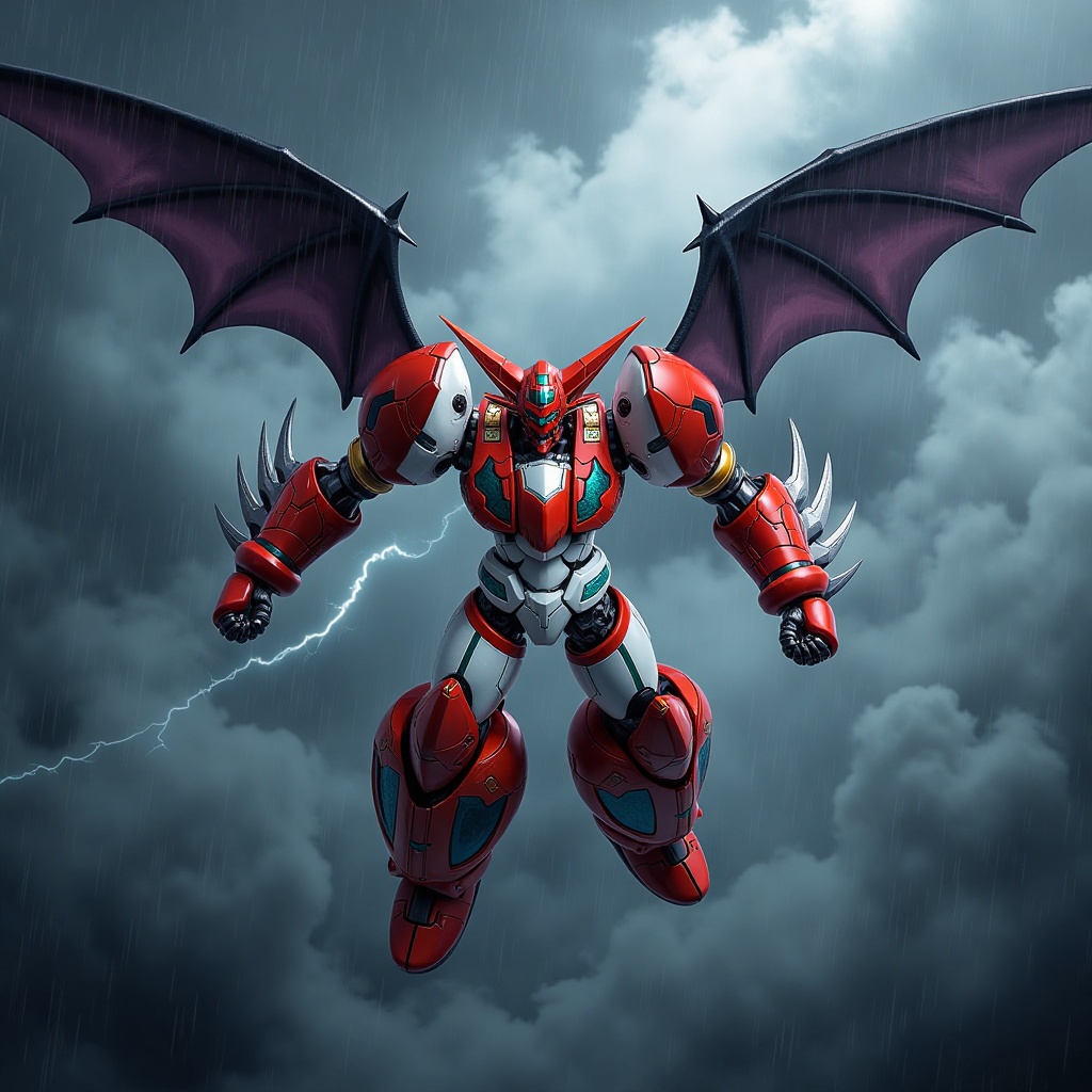 Portrait of getter robo,  shin getter,  flying in the clouds on Tensor.Art