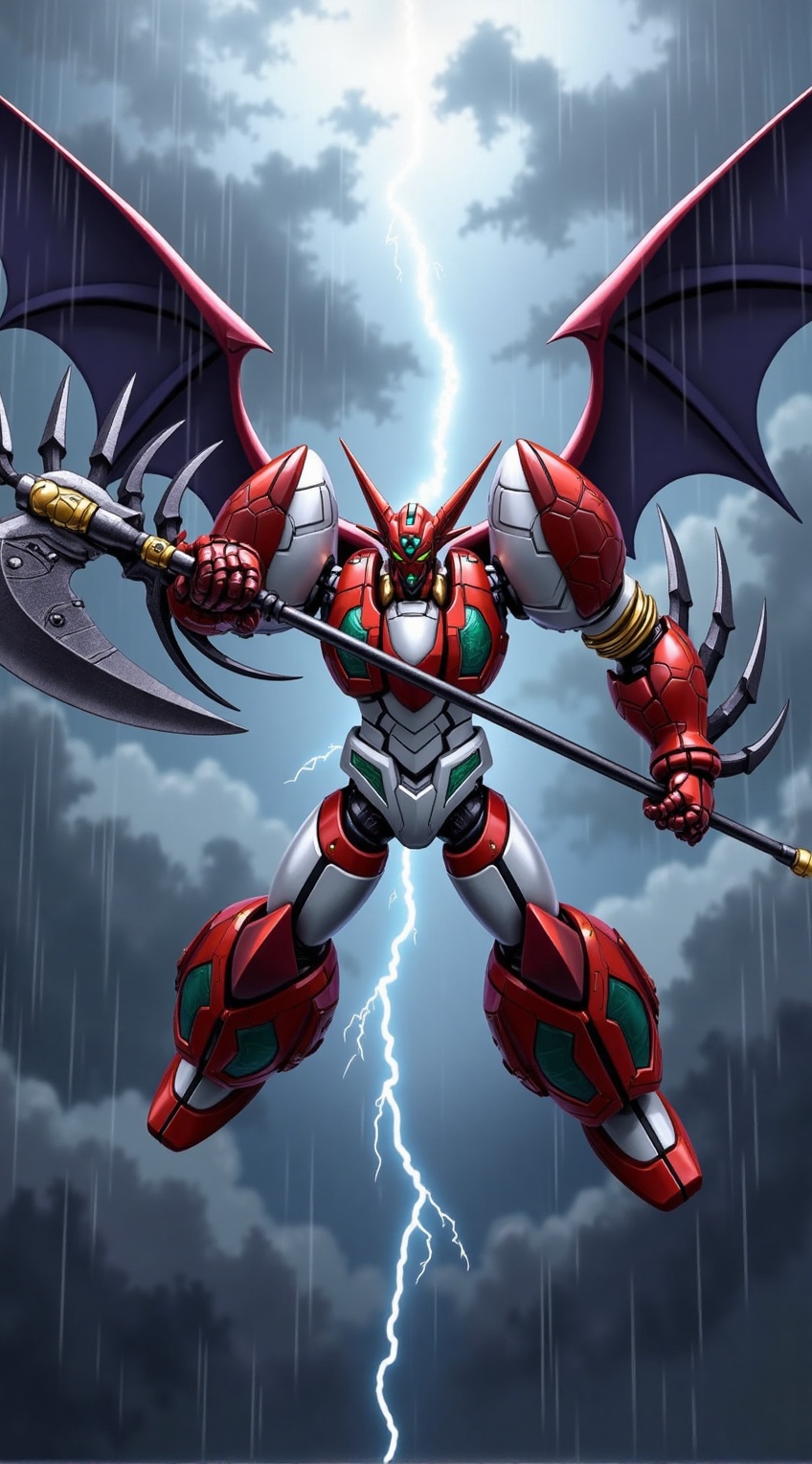 Portrait of getter robo,  shin getter,  flying in the clouds on Tensor.Art