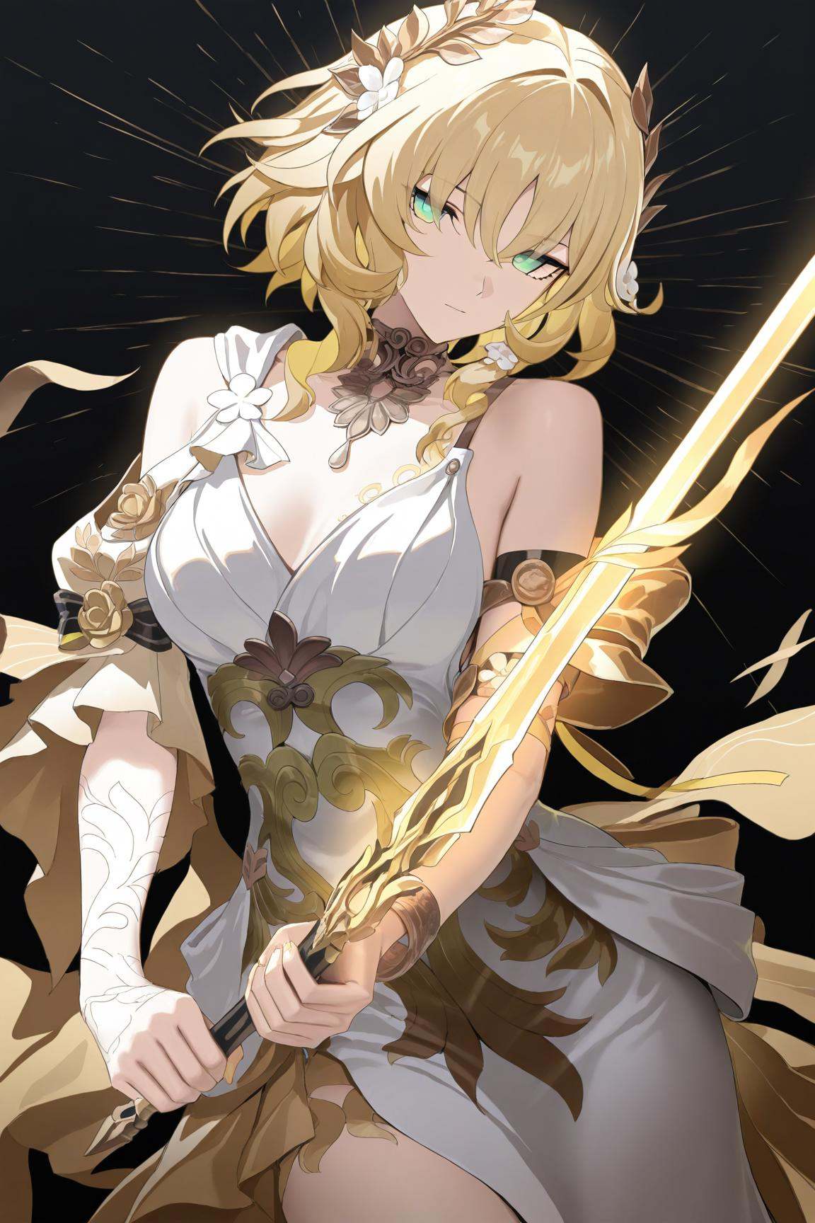 aglaea \(honkai star rail\),  1girl,  blonde hair on Tensor.Art