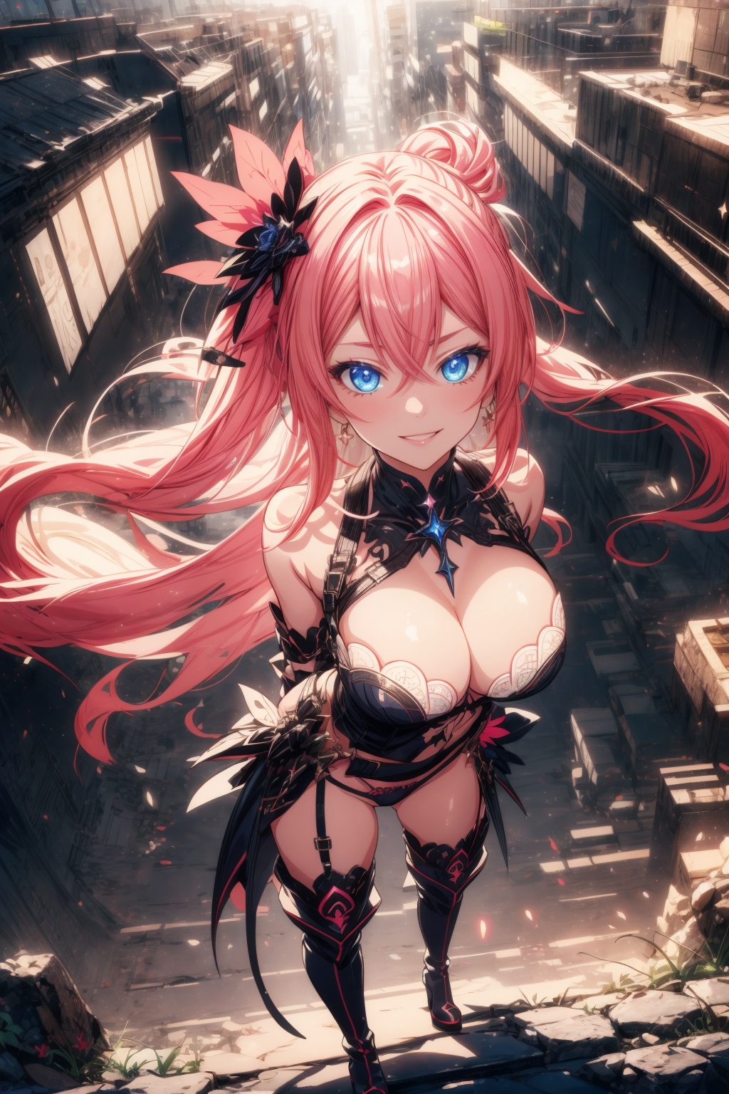 Anime Girl Beauty,  pink hair,  ideal anatomy on Tensor.Art