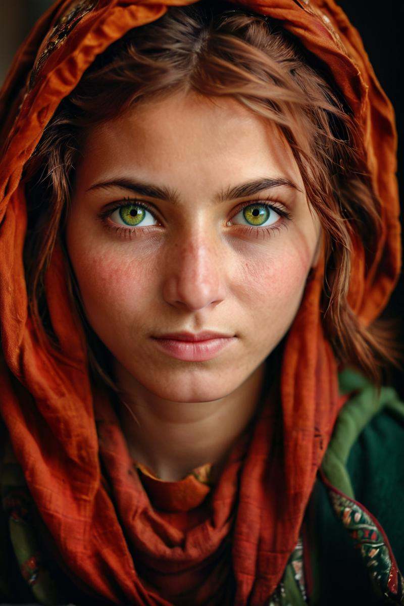 front shot,  portrait photo of a 25 y.o (afghan woman),  afghan girl on Tensor.Art