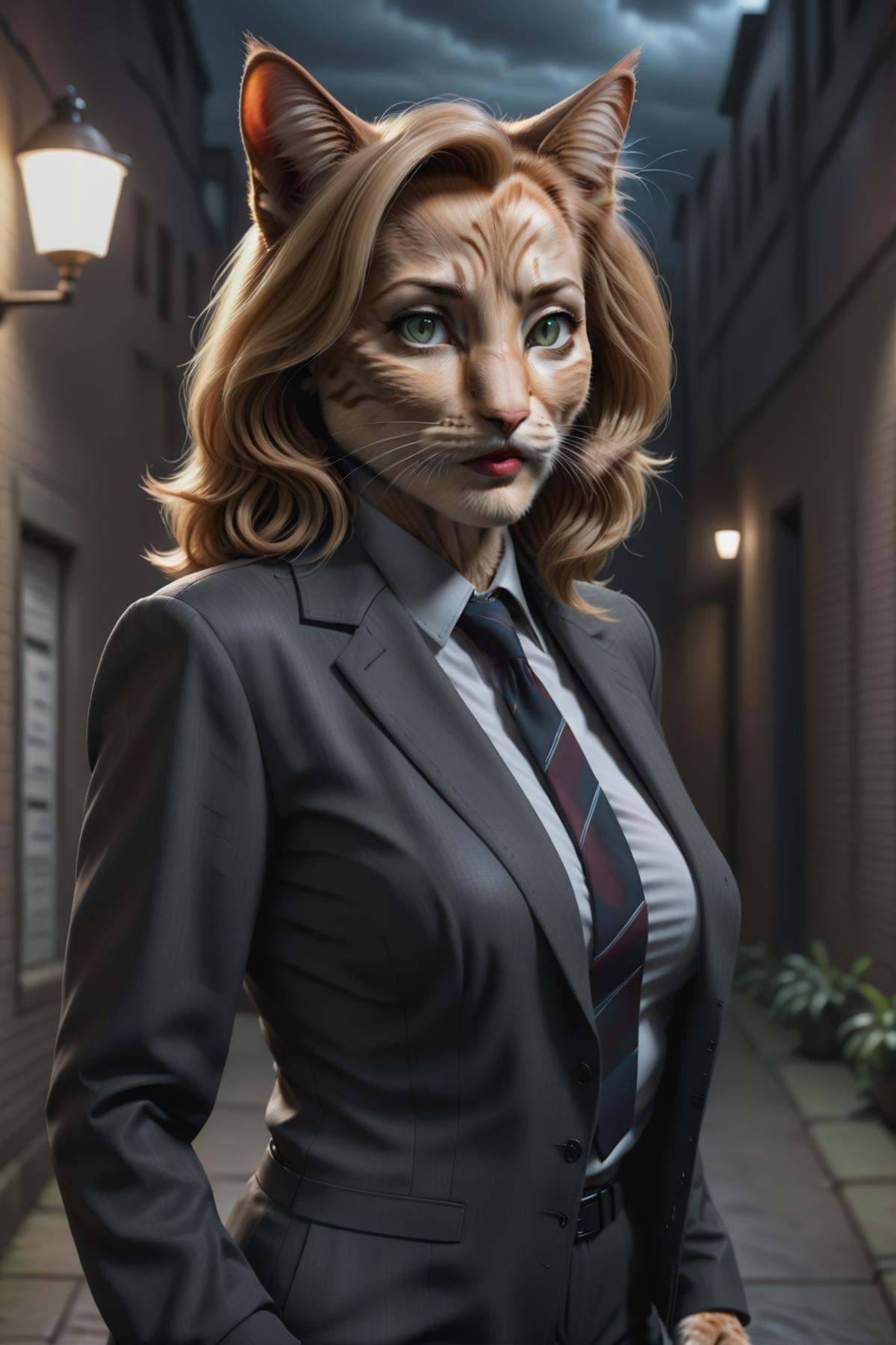 photo of beautiful woman,  furry,  Gillian Anderson on Tensor.Art