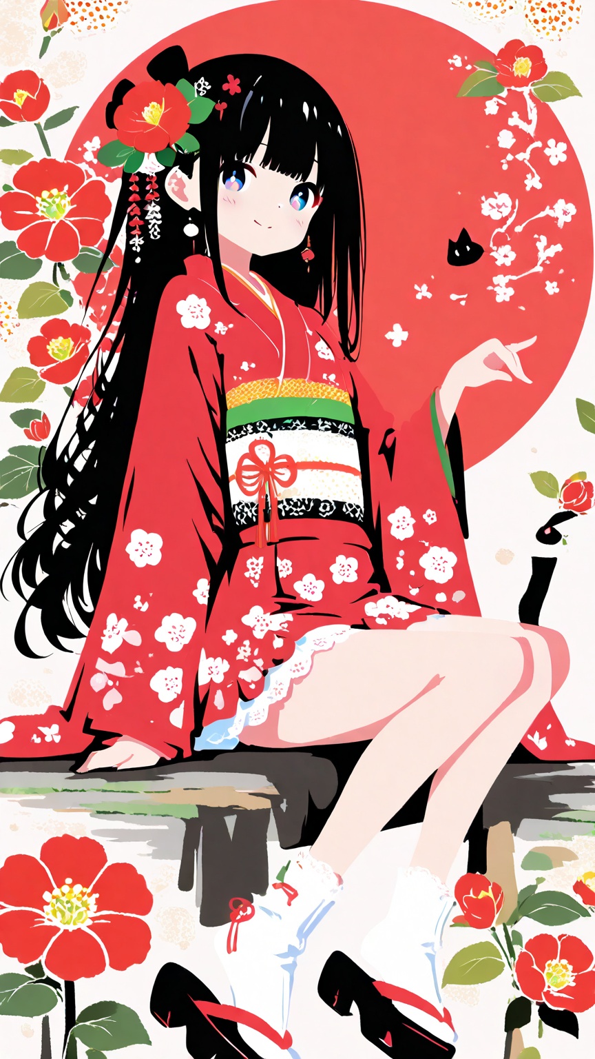 One girl,  minimalist style,  No lines on Tensor.Art